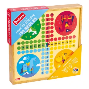 Coffret jeux de société en bois – 150 règles – Jeujura