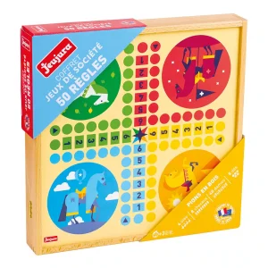 Coffret jeux de société en bois – 50 règles – Jeujura