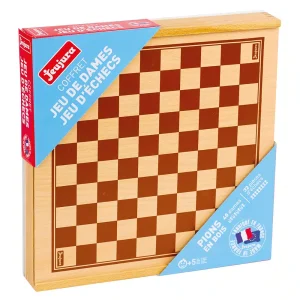 Coffret dames et échecs en bois – Jeujura