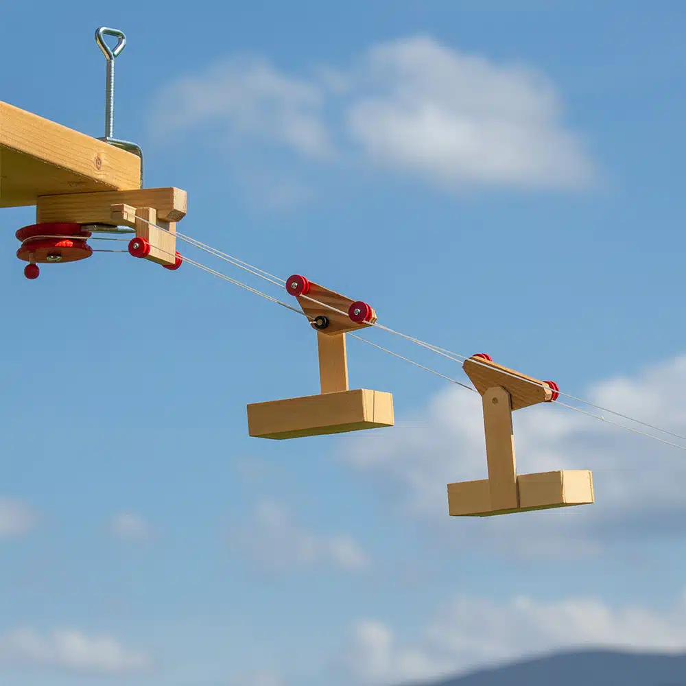 Mini-téléphérique en bois à 2 cabines et station – Kraul – Image 3