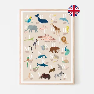 L'ABECEDAIRE DES ANIMAUX DU MONDE BILINGUE ANGLAIS