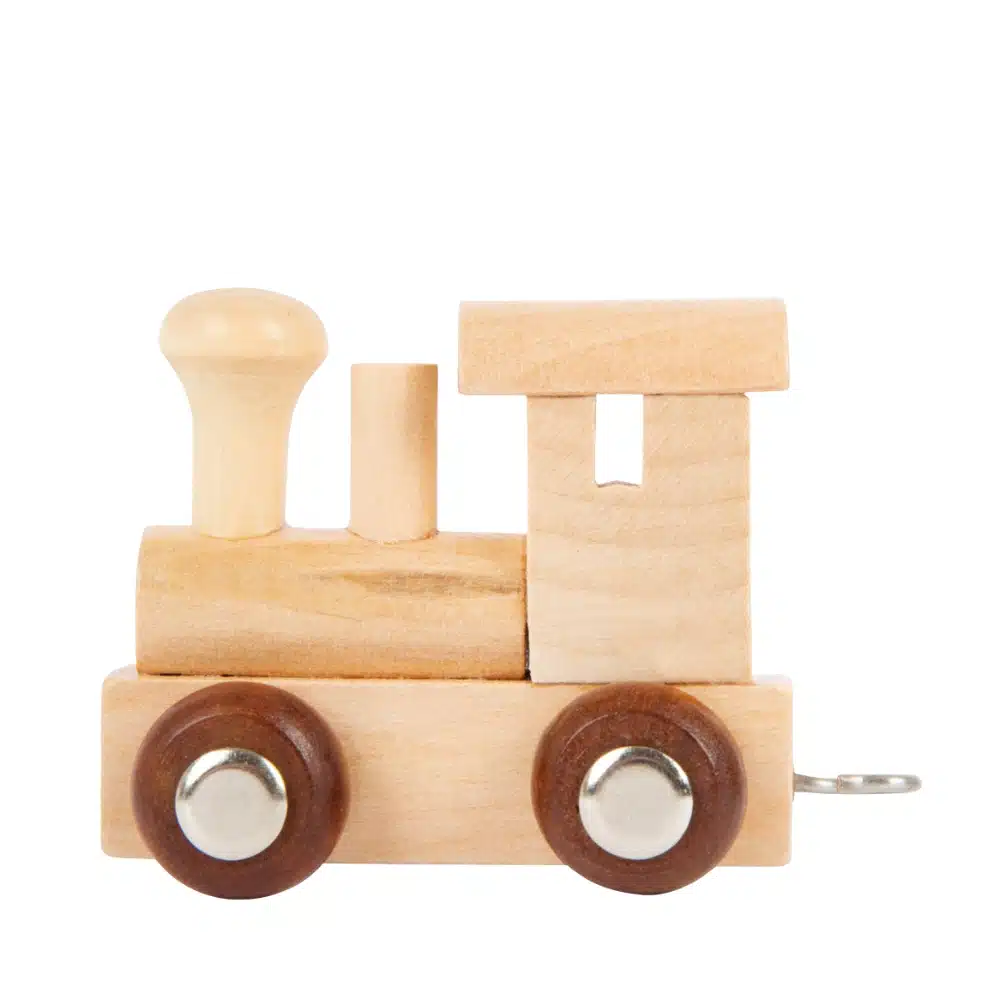 Lettres train naturelles en bois – Image 4