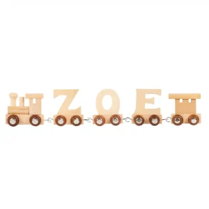 Lettres train naturelles en bois