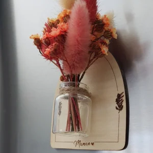 Magnet avec bouquet de fleurs séchée Fête des mères