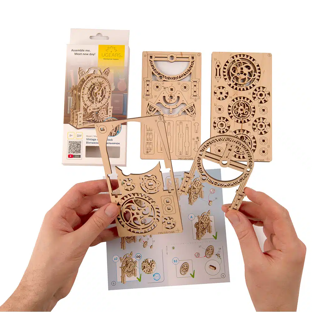 Puzzle 3D Reveil vintage – Ugears – Image 2