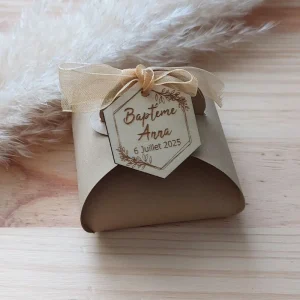 Médaillon Bois de Baptême Personnalisé – Pour boîte de Dragées