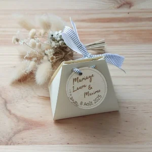 Médaillon de Bois Mariage Personnalisé – Pour boîte de Dragées