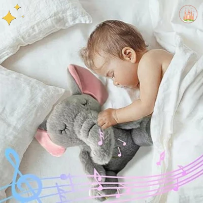 Peluche bruit blanc bébé | Éléphant ElmerPlush™ – Image 4