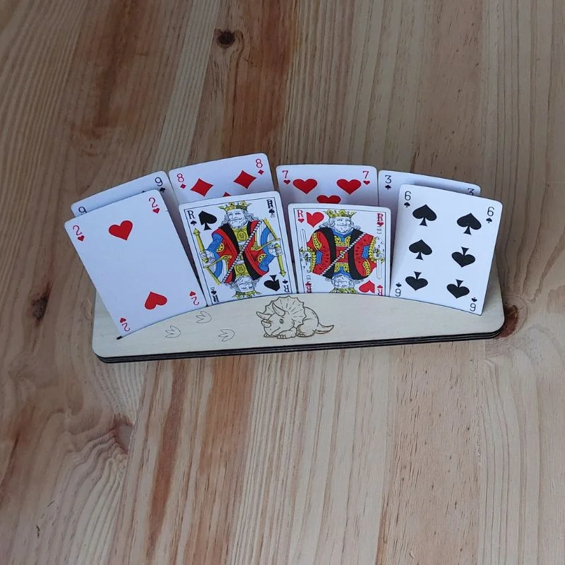 Porte Cartes en Bois pour Enfant Dino