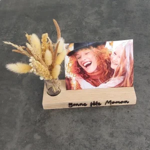 Porte photo avec bouquet de fleurs séchée