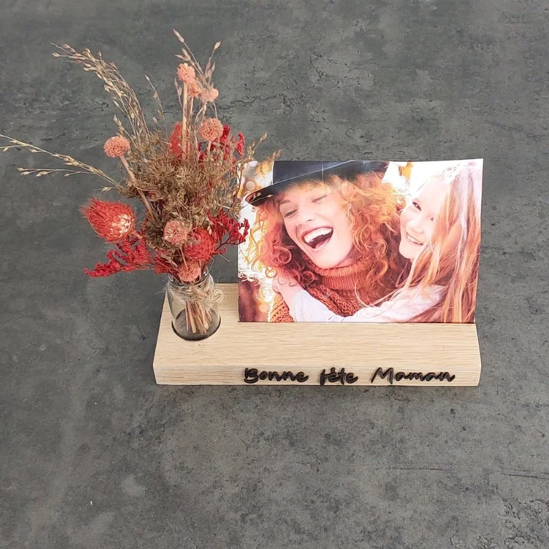 Porte photo avec bouquet de fleurs séchée – Image 4