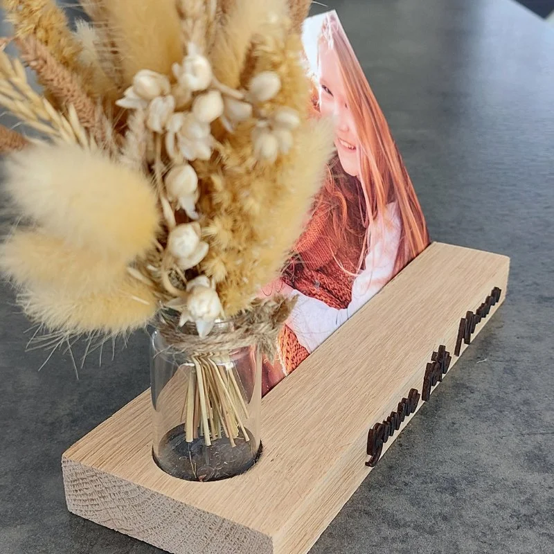 Porte photo avec bouquet de fleurs séchée – Image 3