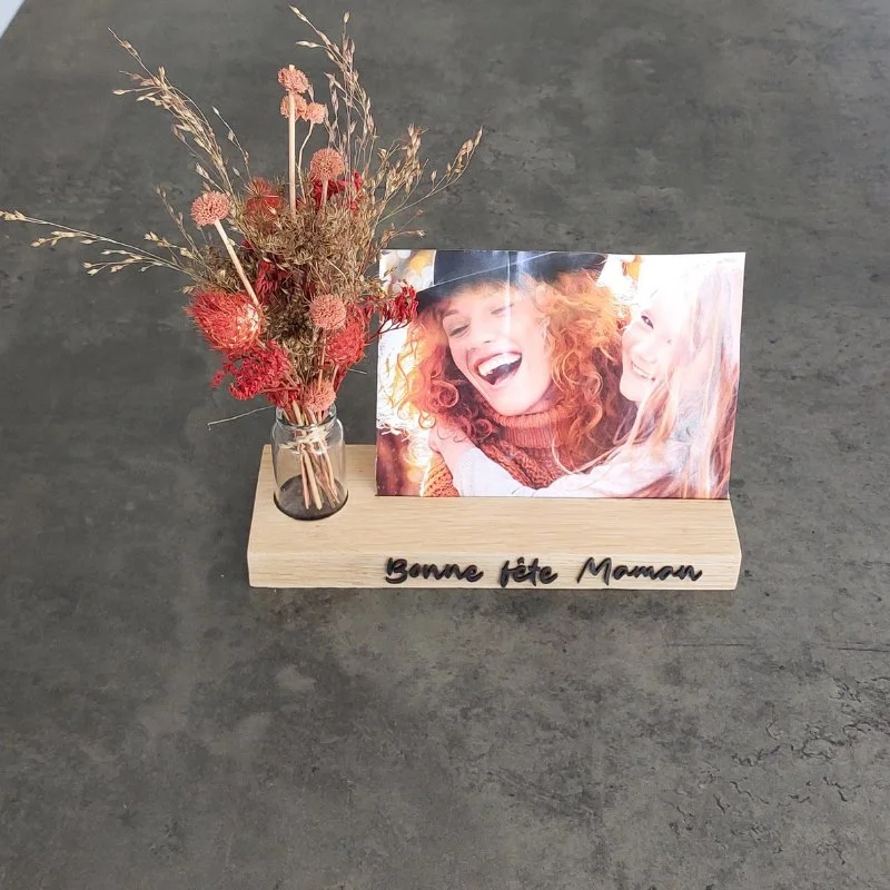 Porte photo avec bouquet de fleurs séchée – Image 2