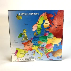Puzzle carte de l&rsquo;Europe en bois – Artisans du Jura