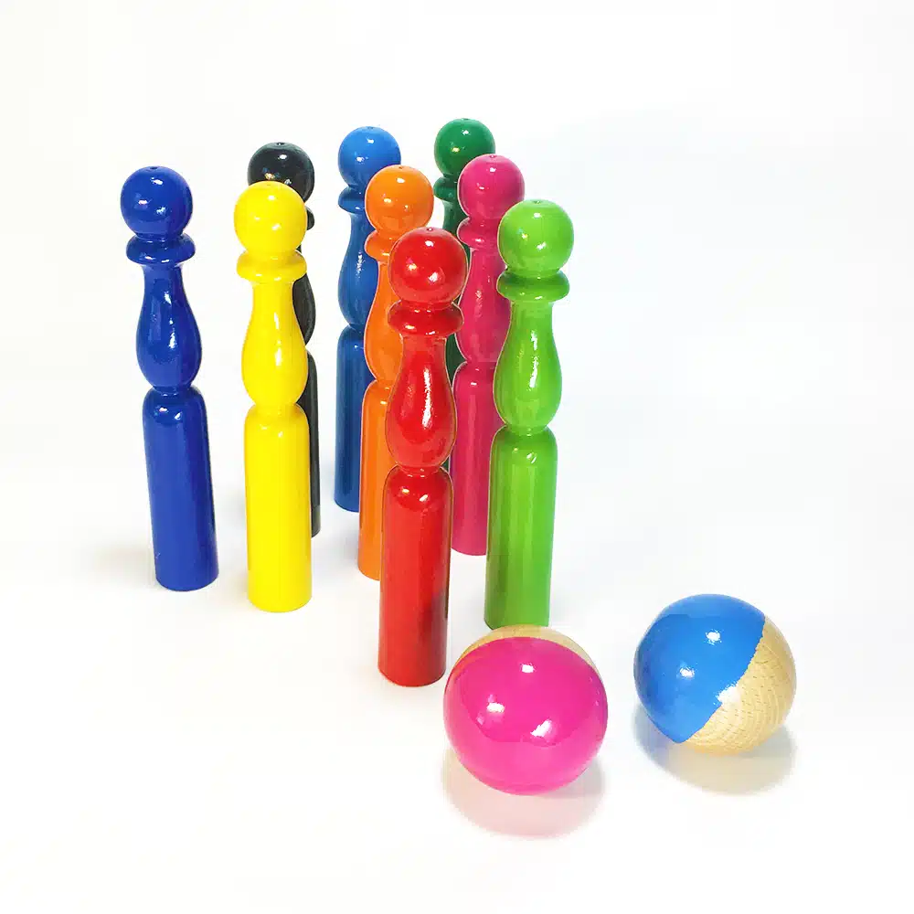 Quilles en bois couleurs 19 cm – Artisans du Jura – Image 2