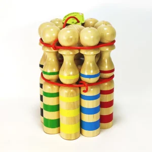 Quilles en bois rubanées 24 cm – Artisans du Jura