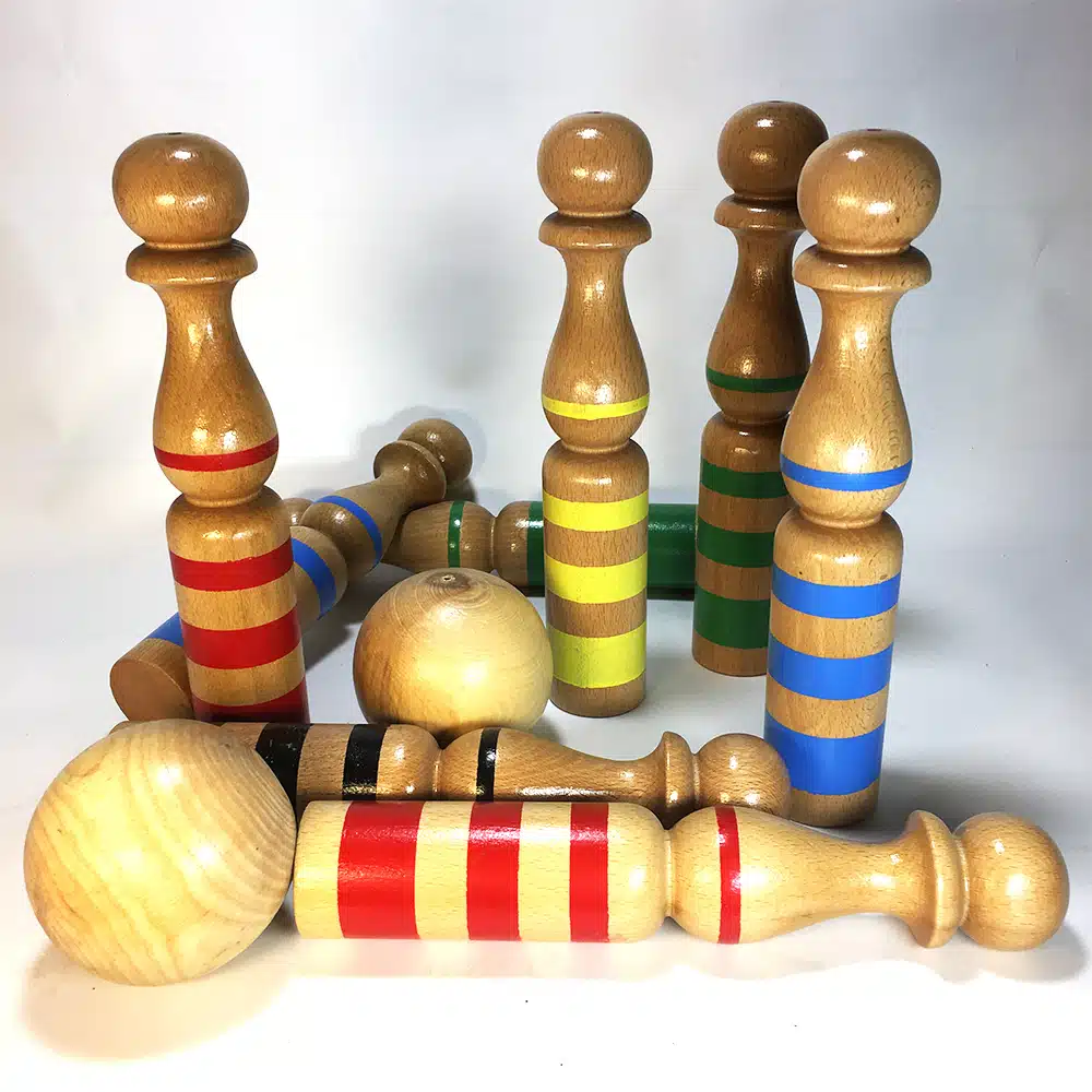 Quilles en bois rubanées 30 cm – Artisans du Jura – Image 2