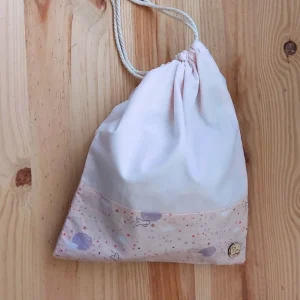Sac de change – Motif avion & ciel étoilé rose