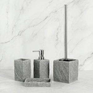 Set d'accessoires de salle de bains et WC ~ EFFET GRANITE