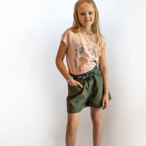 Short fille kaki