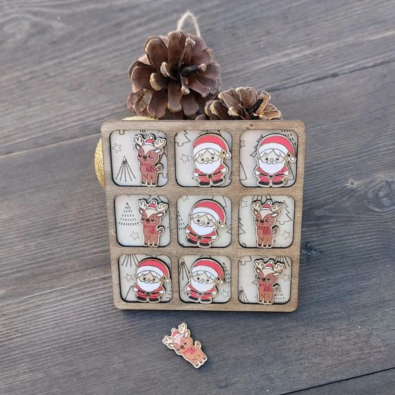 Tic Tac Toe de Noël en Bois