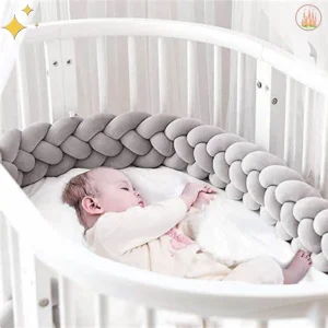 Tour de lit tressé | Gris