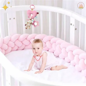 Tour de lit tressé | Rose