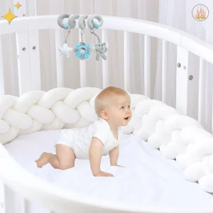 Tour de lit tressé | Blanc